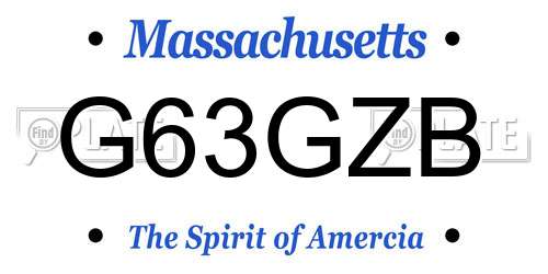 G63GZB Massachusetts License Plate