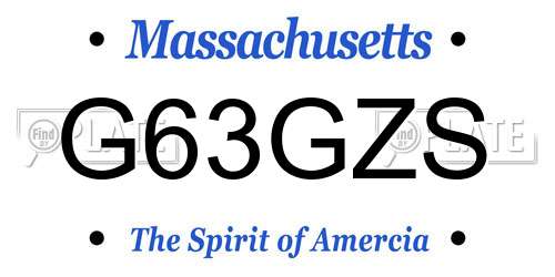 G63GZS Massachusetts License Plate