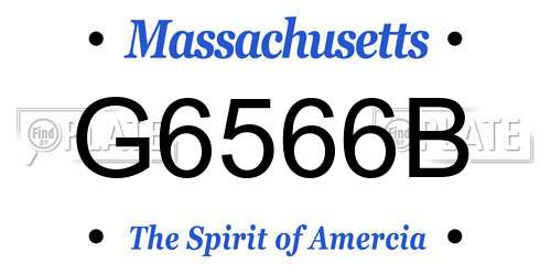 G6566B Massachusetts License Plate