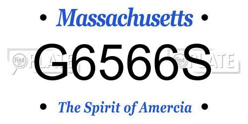 G6566S Massachusetts License Plate