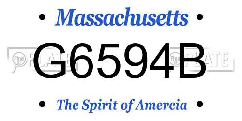G6594B Massachusetts License Plate