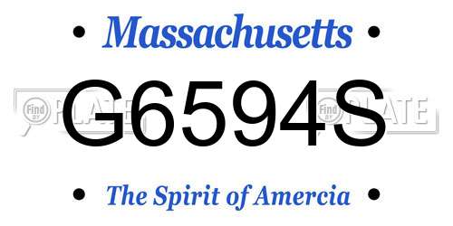 G6594S Massachusetts License Plate