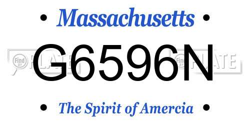 G6596N Massachusetts License Plate