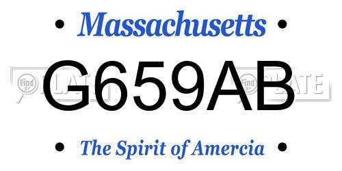 G659AB Massachusetts License Plate