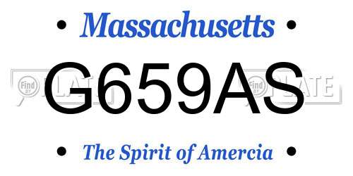 G659AS Massachusetts License Plate