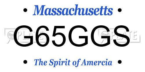 G65GGS Massachusetts License Plate