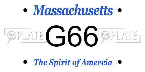 G66 Massachusetts License Plate