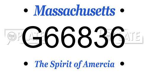 G66836 Massachusetts License Plate
