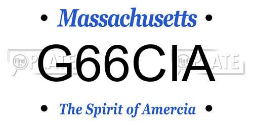 G66CIA Massachusetts License Plate