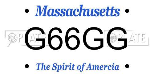 G66GG Massachusetts License Plate