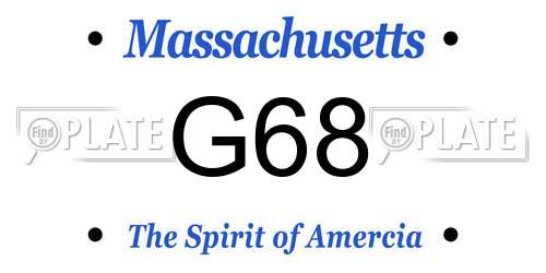 G68 Massachusetts License Plate