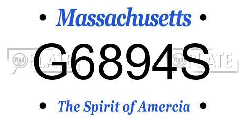 G6894S Massachusetts License Plate