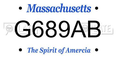 G689AB Massachusetts License Plate