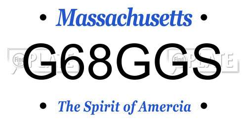 G68GGS Massachusetts License Plate