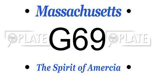 G69 Massachusetts License Plate