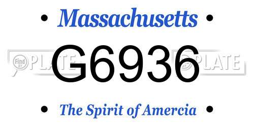 G6936 Massachusetts License Plate