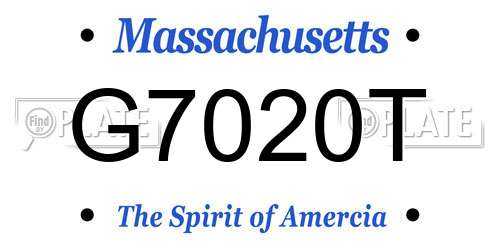 G7020T Massachusetts License Plate