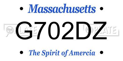 G702DZ Massachusetts License Plate