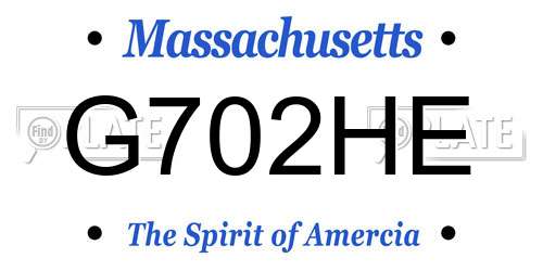 G702HE Massachusetts License Plate