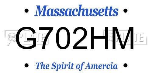 G702HM Massachusetts License Plate