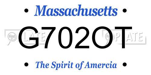 G702OT Massachusetts License Plate