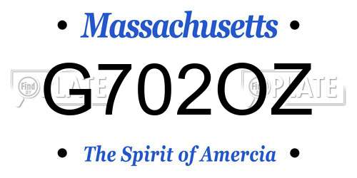 G702OZ Massachusetts License Plate