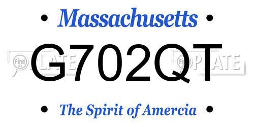 G702QT Massachusetts License Plate