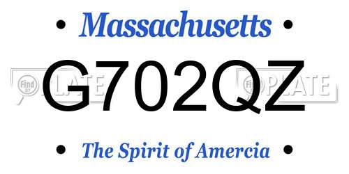 G702QZ Massachusetts License Plate