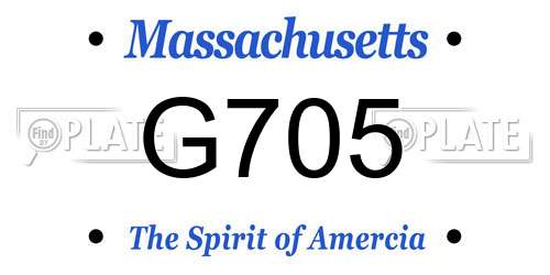 G705 Massachusetts License Plate