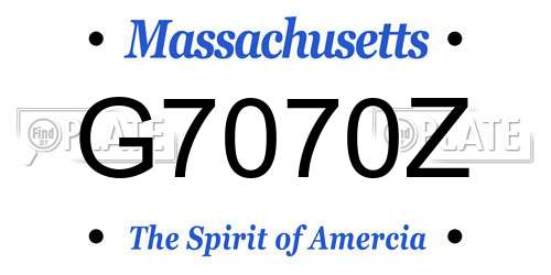 G7070Z Massachusetts License Plate