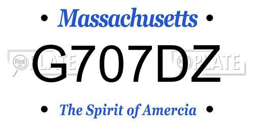 G707DZ Massachusetts License Plate