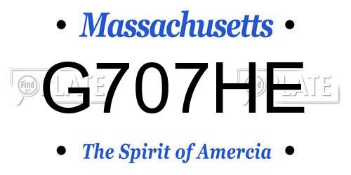 G707HE Massachusetts License Plate