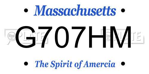 G707HM Massachusetts License Plate