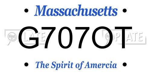 G707OT Massachusetts License Plate