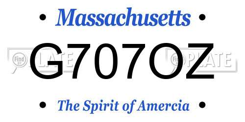 G707OZ Massachusetts License Plate