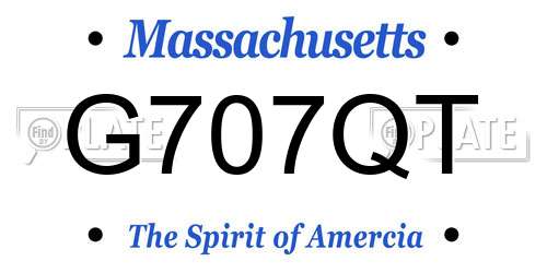G707QT Massachusetts License Plate