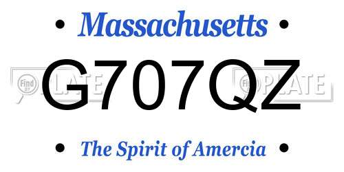 G707QZ Massachusetts License Plate