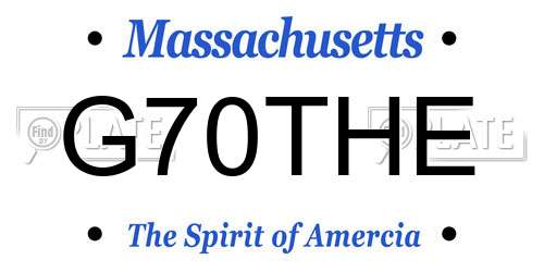 G70THE Massachusetts License Plate