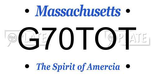 G70TOT Massachusetts License Plate