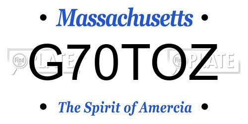 G70TOZ Massachusetts License Plate