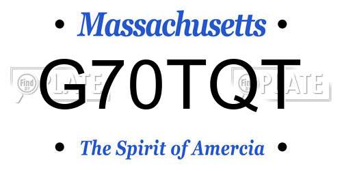 G70TQT Massachusetts License Plate