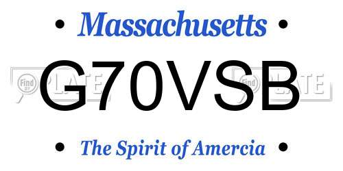 G70VSB Massachusetts License Plate