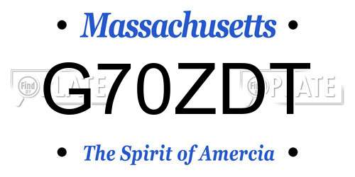 G70ZDT Massachusetts License Plate