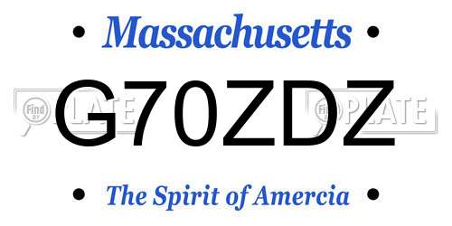 G70ZDZ Massachusetts License Plate