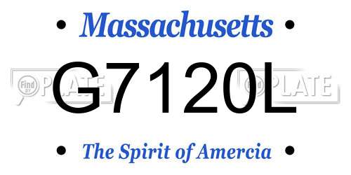 G7120L Massachusetts License Plate