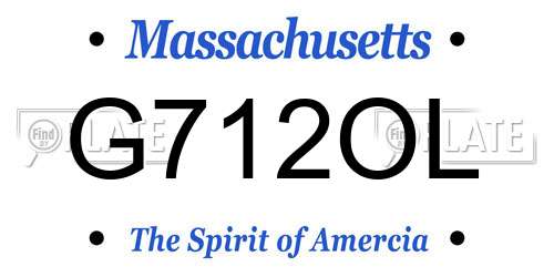 G712OL Massachusetts License Plate