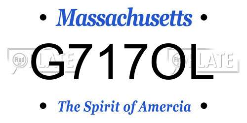 G717OL Massachusetts License Plate