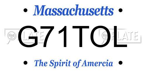 G71TOL Massachusetts License Plate
