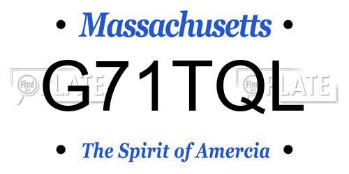 G71TQL Massachusetts License Plate