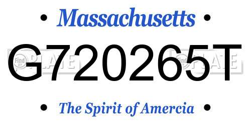 G720265T Massachusetts License Plate